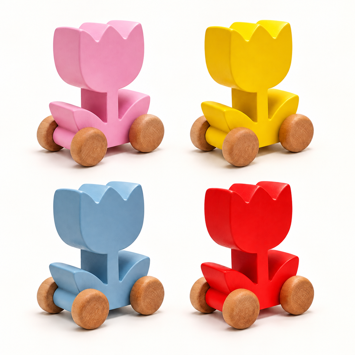 Tulip Wooden Car — four colour choices; sold individually